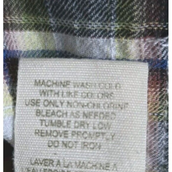 Free People Shirt Women's 2 Tan Plaid Crochet Pearl Snap Pleated Peplum Western - Picture 10 of 10